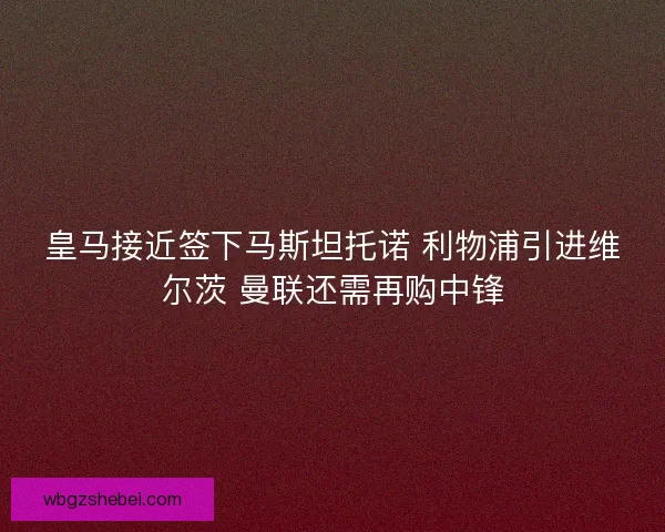 皇马接近签下马斯坦托诺 利物浦引进维尔茨 曼联还需再购中锋